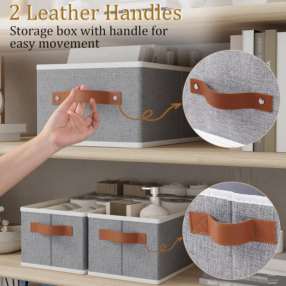 OUTBROS 6 Pack Storage Bins, Drawer Organizers, Grey,15x6.1x5.1 inch