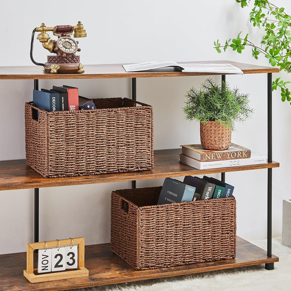 Vagusicc Large Wicker Storage Basket, Set of 2 Baskets for Organizing Brown
