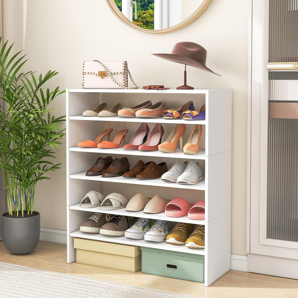 GOFLAME 6-Tier Shoe Rack, Stackable Shoe Storage Organizer, Freestanding Mode...