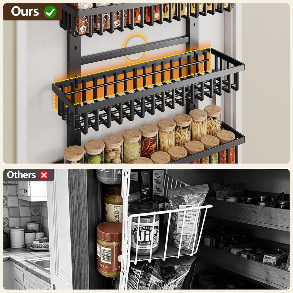 POKIPO 9 Tier Over The Door Pantry Organizer, 2 in 1 Wall Mount or Hanging Sp...