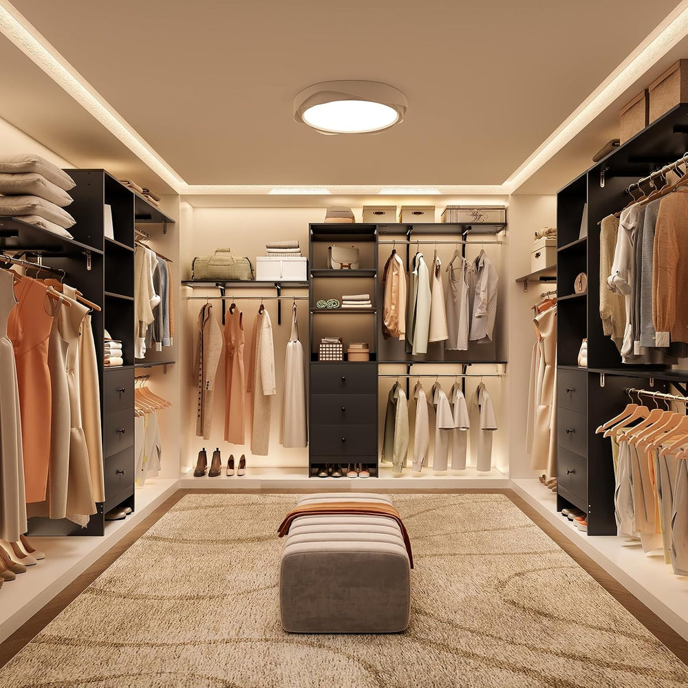 Closet Organizer - High Capacity Wardrobe Rack with 3 Drawers, Shelves & ...