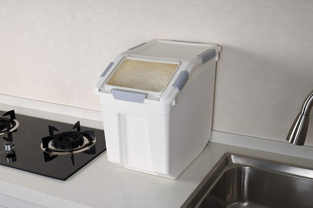 EonTone [2-Pack] 30 lbs Flour Storage Container, 25L Airtight Food Bin with W...