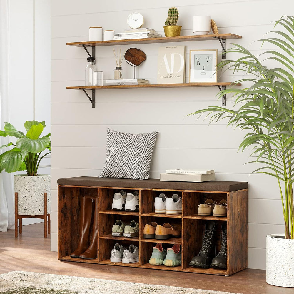 DINZI LVJ Long Wall Shelves, 47.3Inch Wooden Floating Shelves with Brackets