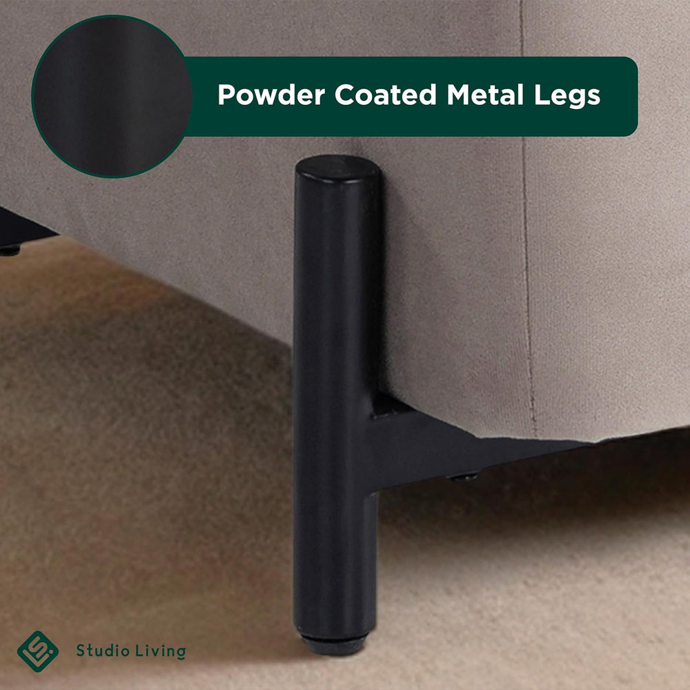Studio Living® Connor 24" Small Storage Ottoman, Modern Boho, Matte Blac...