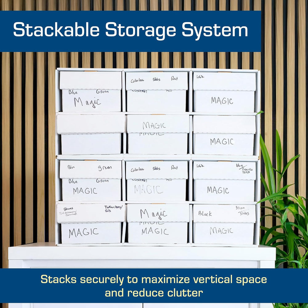 BCW Two Row Shoe Box Card House Storage Box | Stackable Trading Card Storage ...