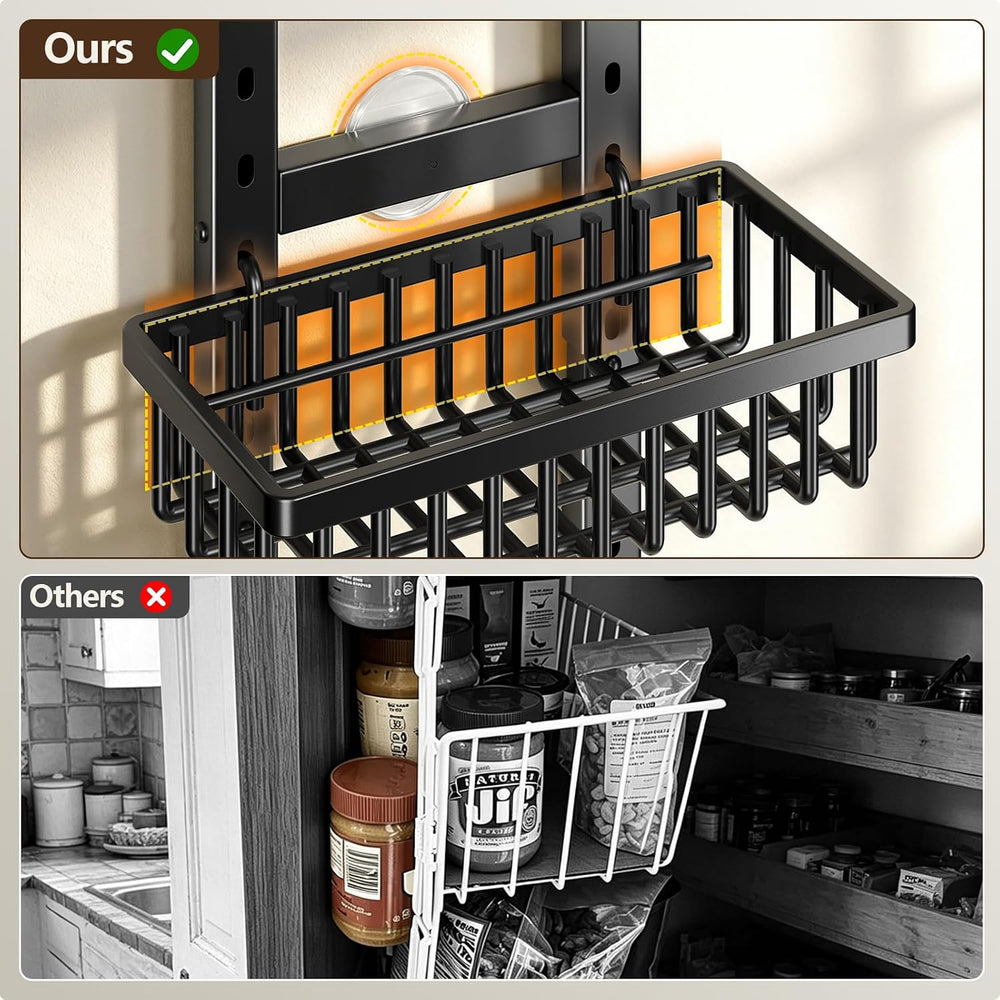 POKIPO 9 Tier Narrow Over The Door Pantry Organizer, 2 in 1 Wall Mount or Han...