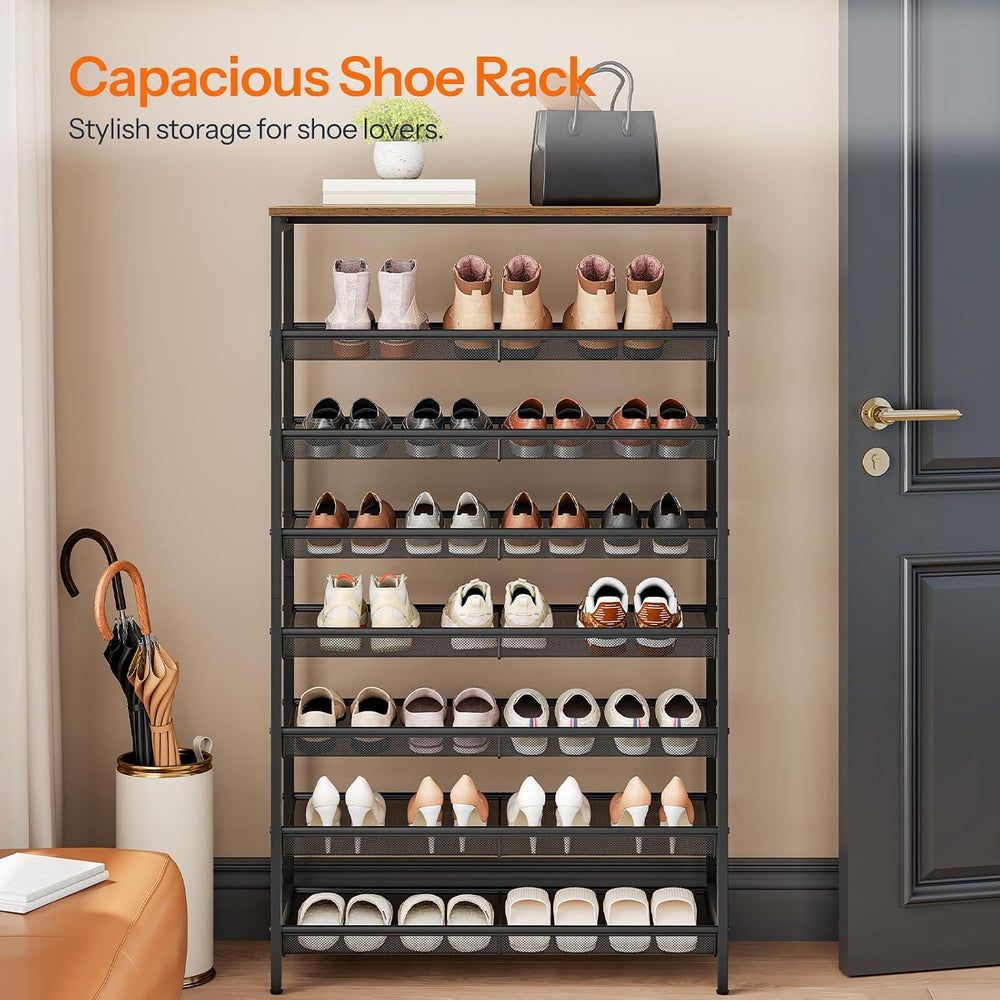 HOOBRO Shoe Rack for Entryway, 8-Tier Shoe Shelf, Large Capacity Shoe Storage...
