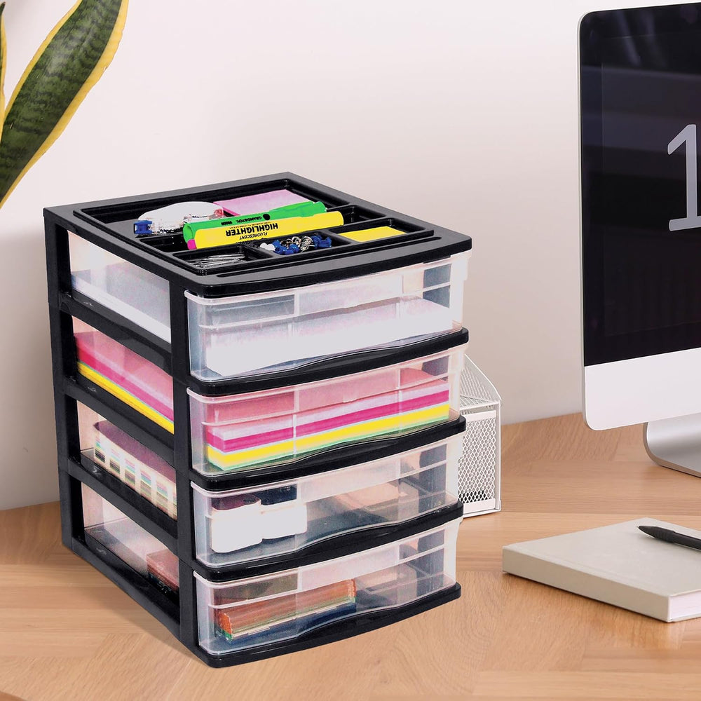 Gracious Living 4 Drawer Desktop & Countertop Organizer w/Organization Li...