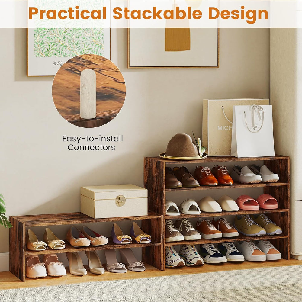 GOFLAME 6-Tier Shoe Rack, Stackable Shoe Storage Organizer, Freestanding Mode...