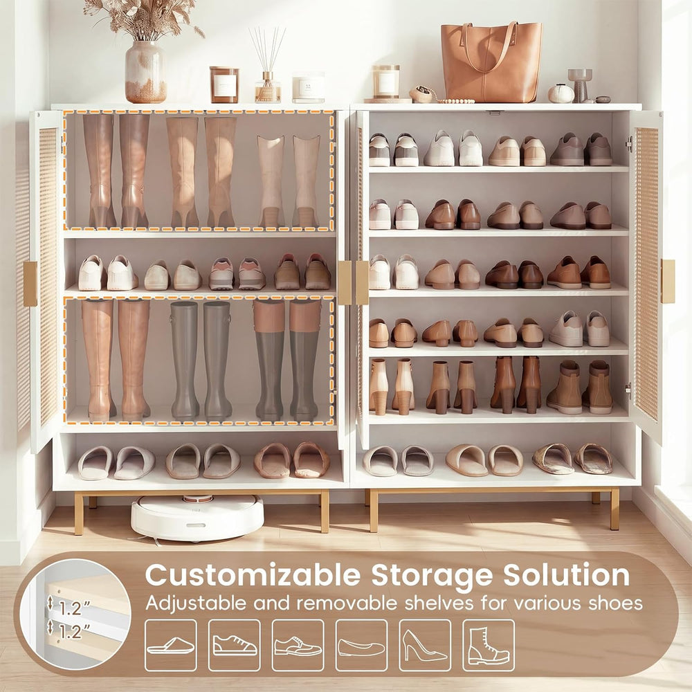LOKO Shoe Storage Cabinet, Freestanding Hidden Shoe Cabinet (White)