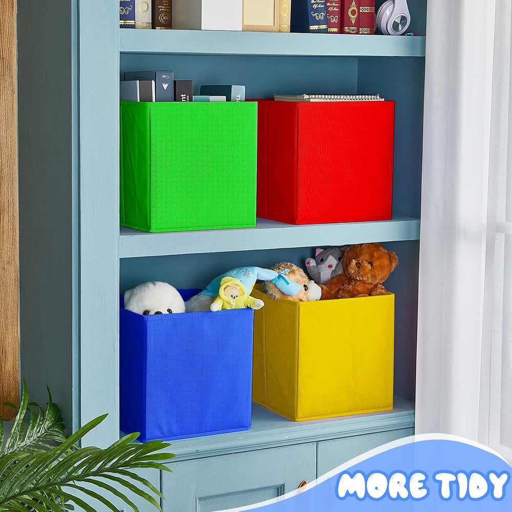 Yinder 12 Pcs Cube Storage Bin Rainbow 10.5''x10.5''x11'&...