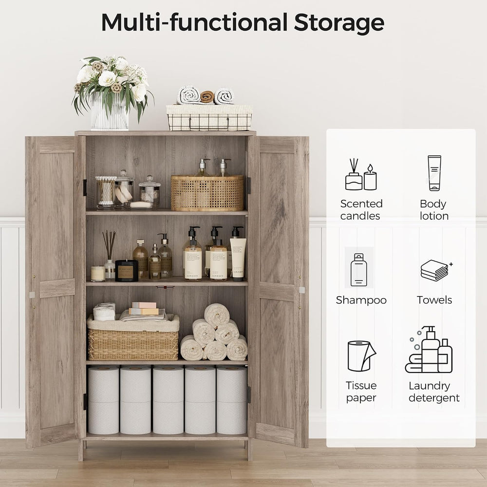 Homleke 43.3" H Farmhouse Bathroom Storage Cabinet with Adjustable Shelves