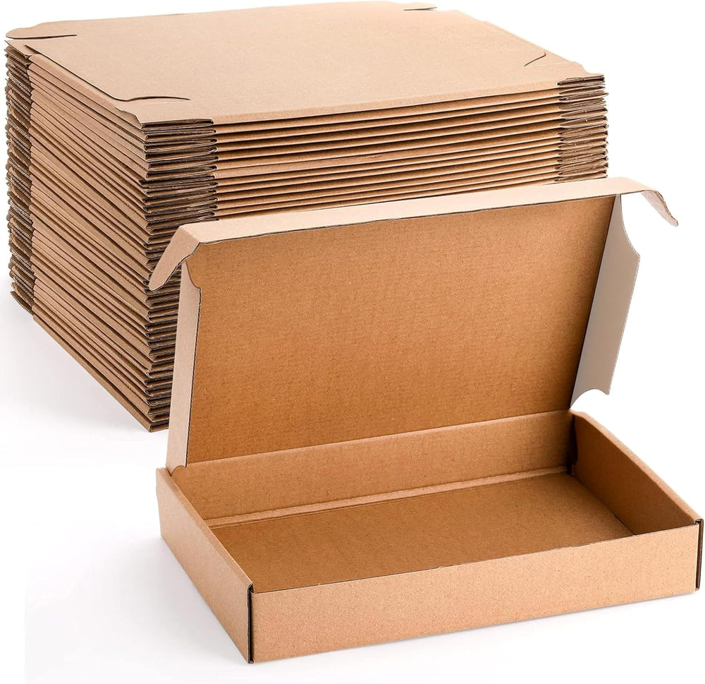 Cedilis 30 Pack 12x8x2 Inches Shipping Boxes, Brown Corrugated Cardboard Mail...