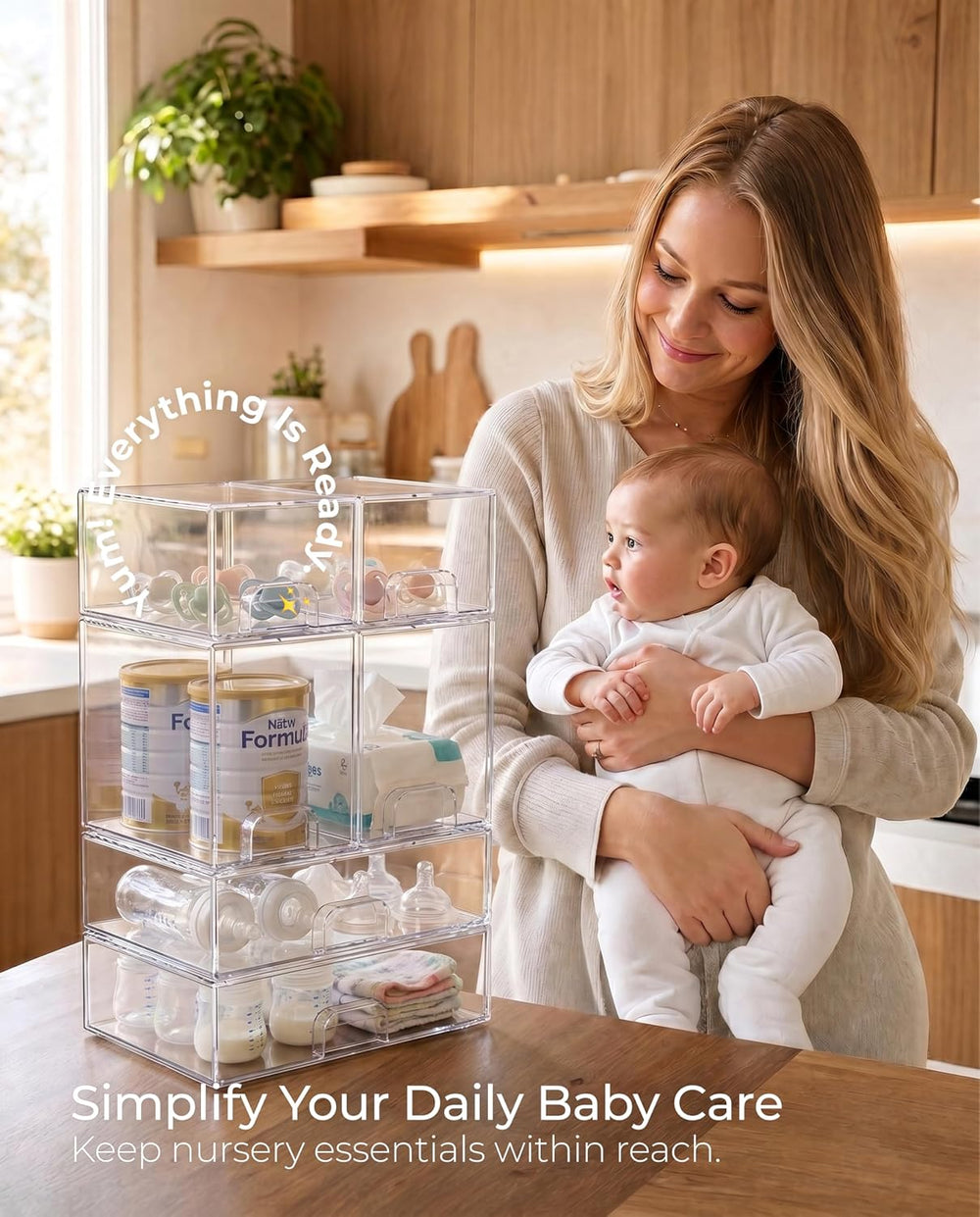 Stackable Storage Drawer Organizers Set of 6 for Bathroom Organizer Storage