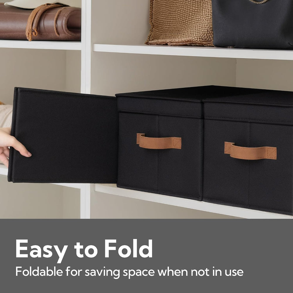 StorageWorks Fabric Storage Bins with Lids, Closet Storage Bins