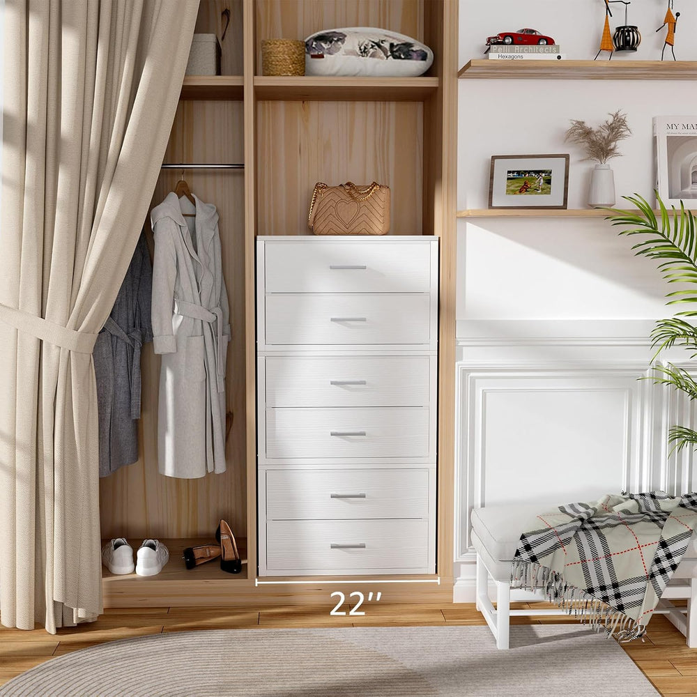 BOLUO Stackable Storage Drawers Closet Organizers and Storage Fabric White 2 ...