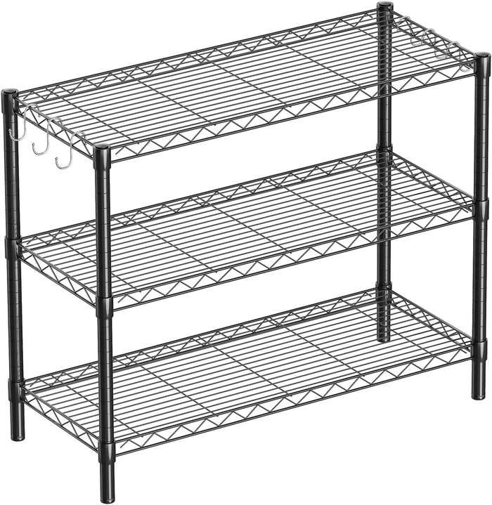 3-Shelf Adjustable Metal Shelf Wire Shelving Unit Storage Rack Display Shelf