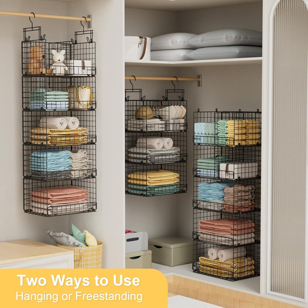 VyGrow 5 Tier Hanging Closet Organizer with Adjustable Dividers, Heavy-Duty S...