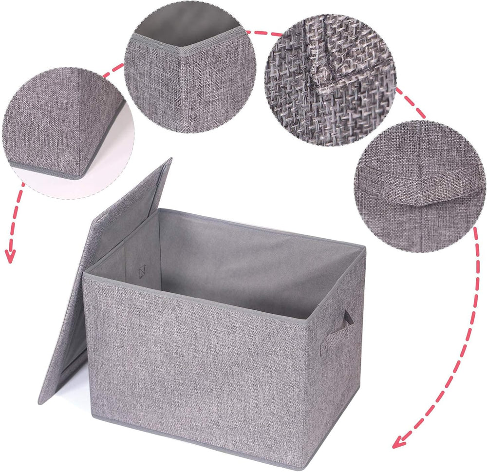 TENABORT 4 Pack Large Foldable Storage Box with Lids Fabric Storage Cube Orga...
