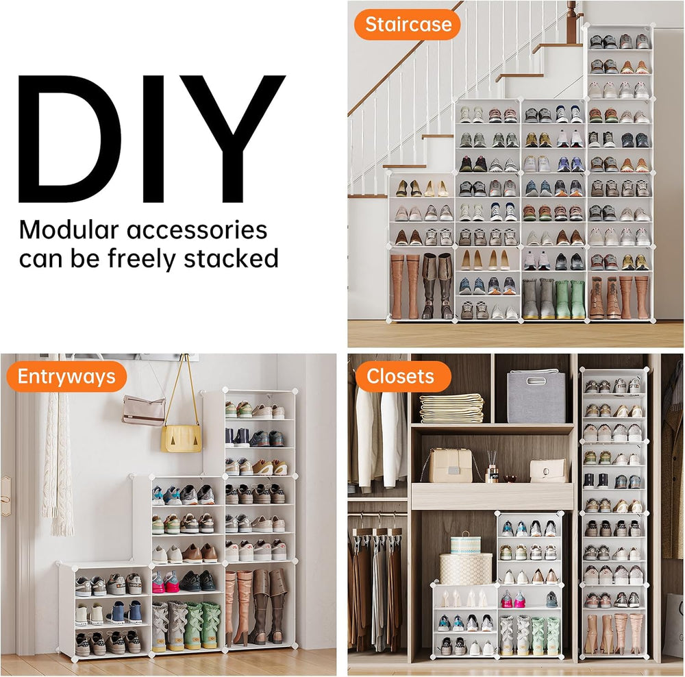 MAGINELS 72 Pairs Shoe Rack Organizer,Shoes Storage Cabinet,Shoe Closet Stora...