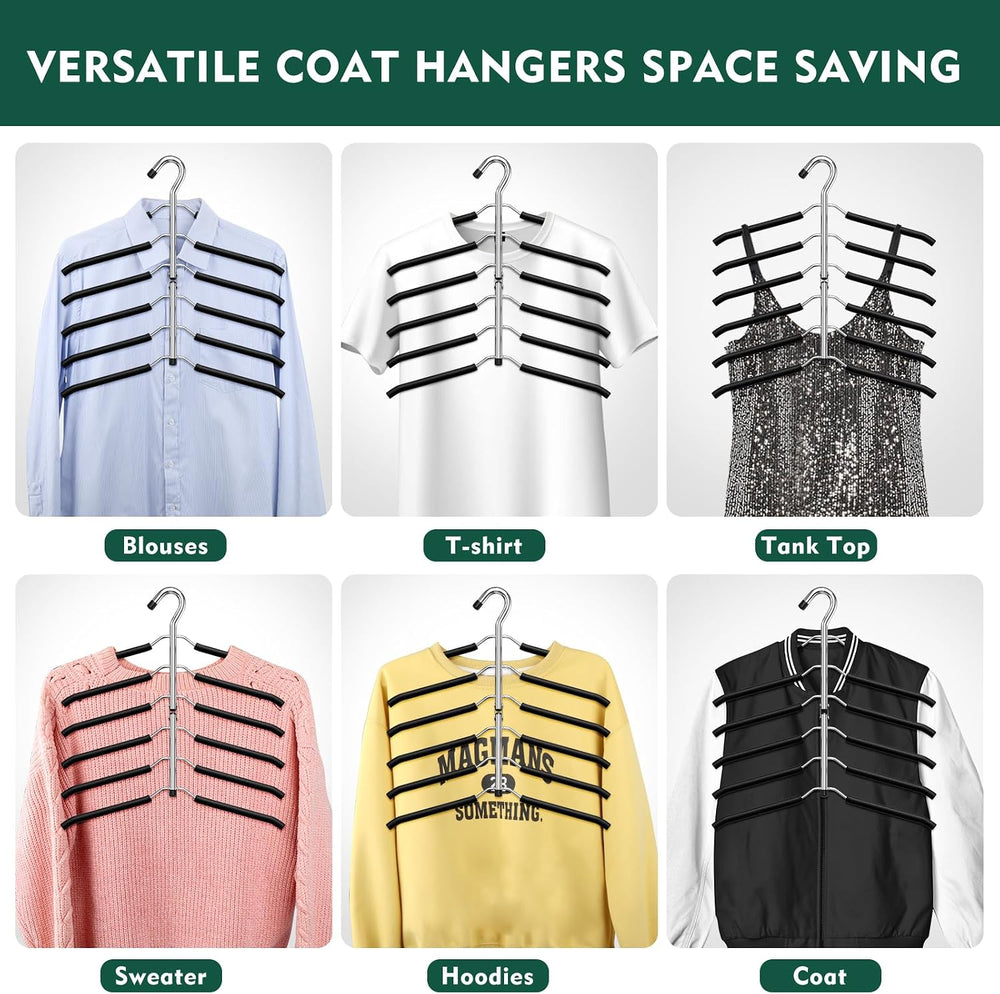 DOIOWN Clothes Hangers Space Saving: 6 Tier Coat Hanger Space Saving Hangers ...