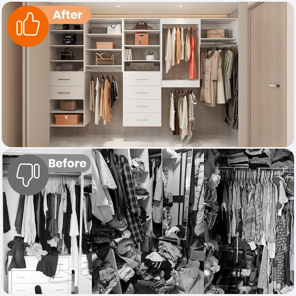 ROOMTEC Modular Closet System, 49" Wall Mounted Closet Organizer with Ha...