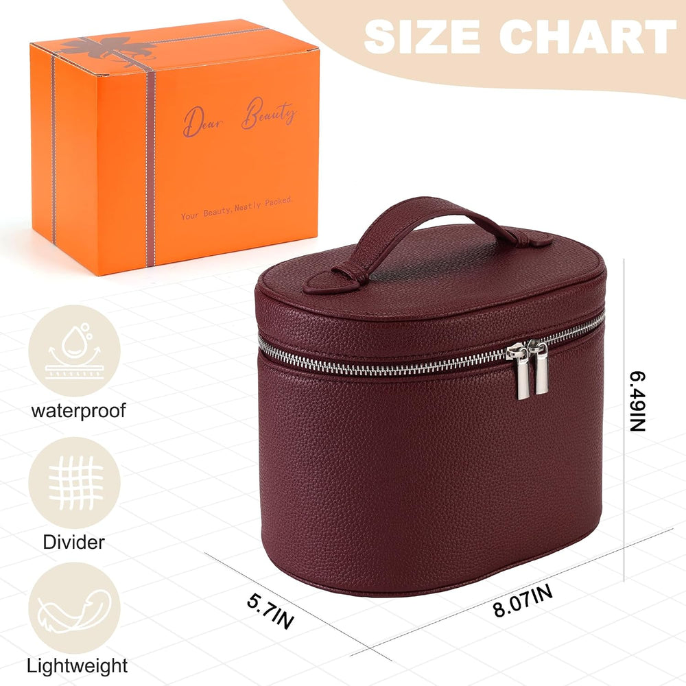 Makeup Bag Vanity Case Cosmetic Bag with Removable Divider Travel Toiletry Ba...