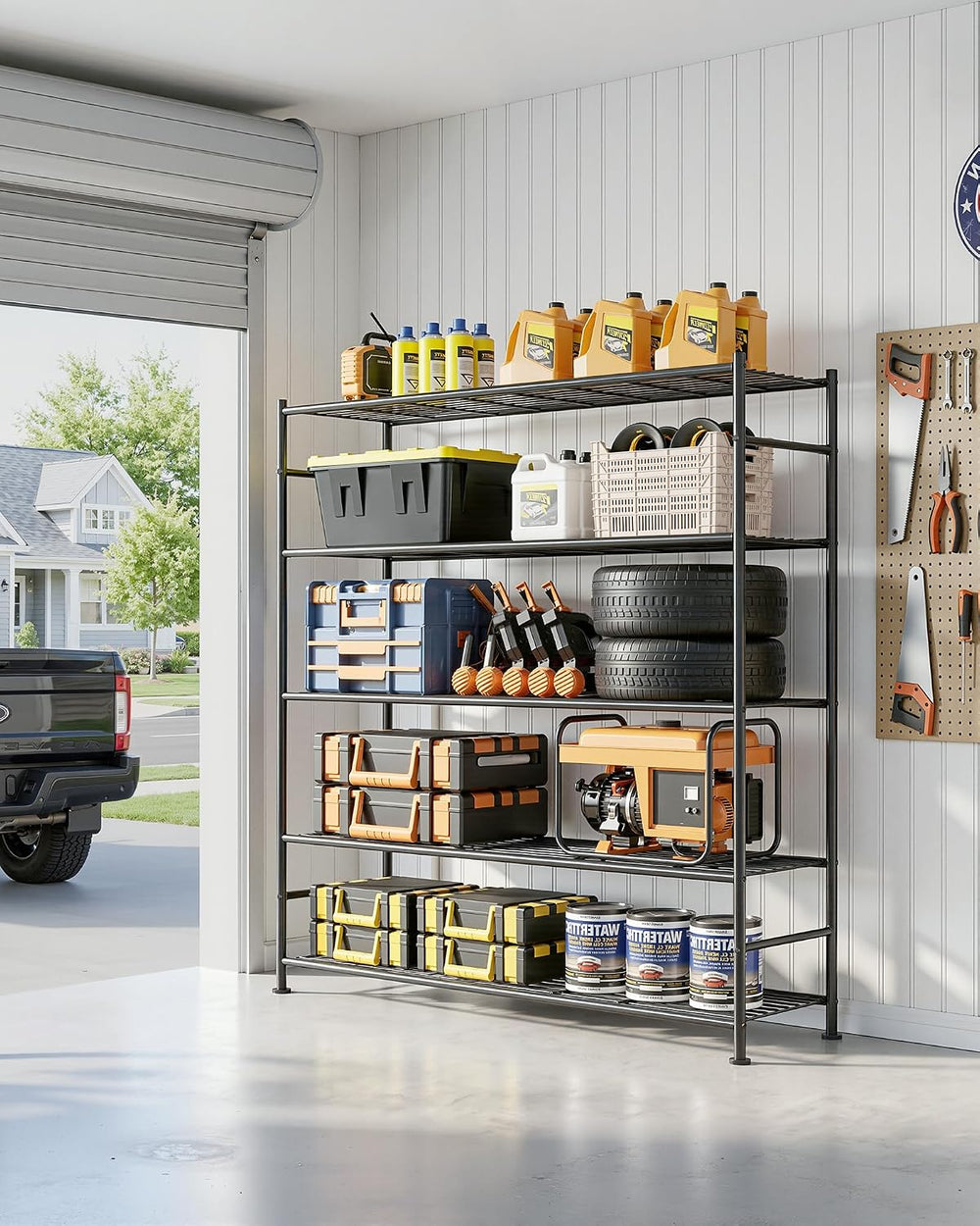 Sakugi Garage Shelving, 5-Tier Storage Shelves, 47.5"x12.5"x61&quot...