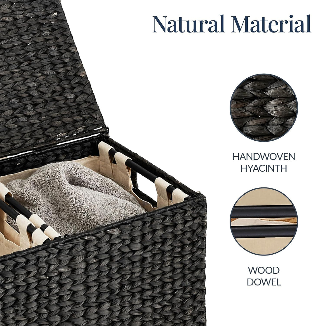 Best Choice Products Large Laundry Hamper with Lid, Natural Handwoven Hyacint...