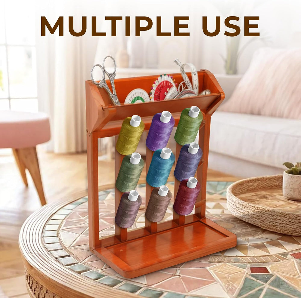 Brown Vertical Bottle Drying Rack Rubber Wood 9 Hooks, Use for Bottles, Cups,...