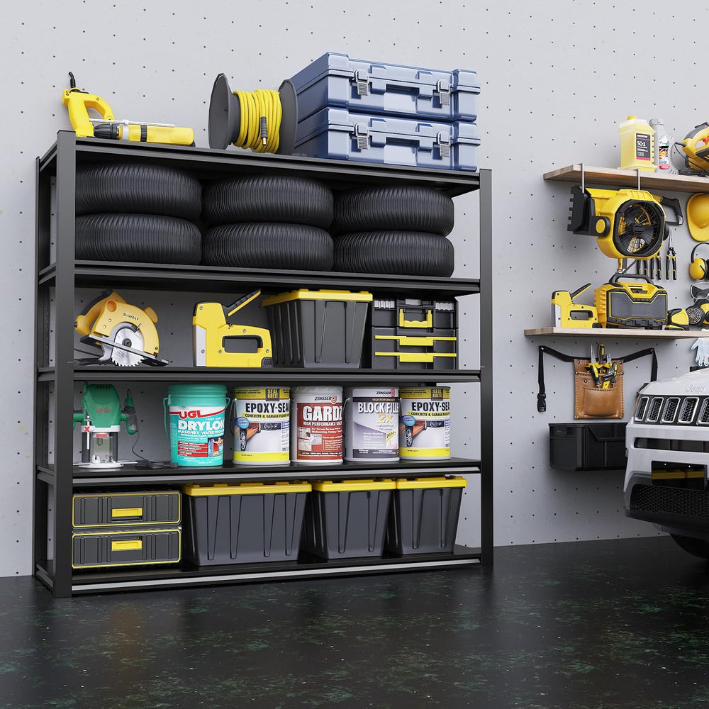 Homdox 48”W Garage Shelving, 3000LBS Heavy Duty Storage Shelves, 5 Tier Adjus...
