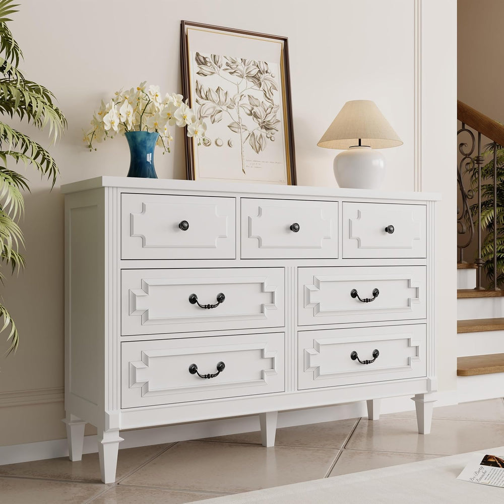 BOSHIRO 7 Drawer Dresser for Bedroom, 36" Tall Dresser & Chest of Dr...