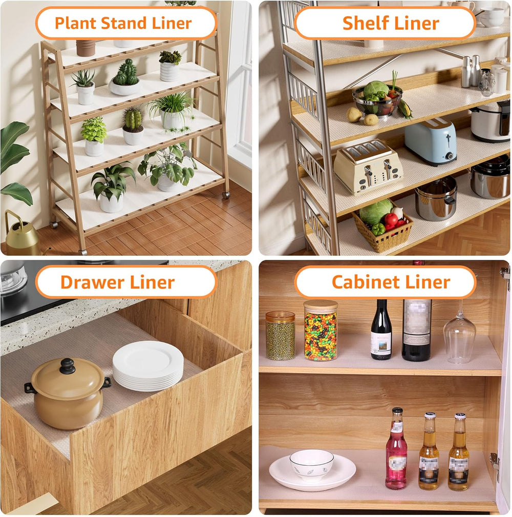 Shelf Liners for Wire Shelving Thick: 17.5" Wide Clear Pantry Cabinet Liner