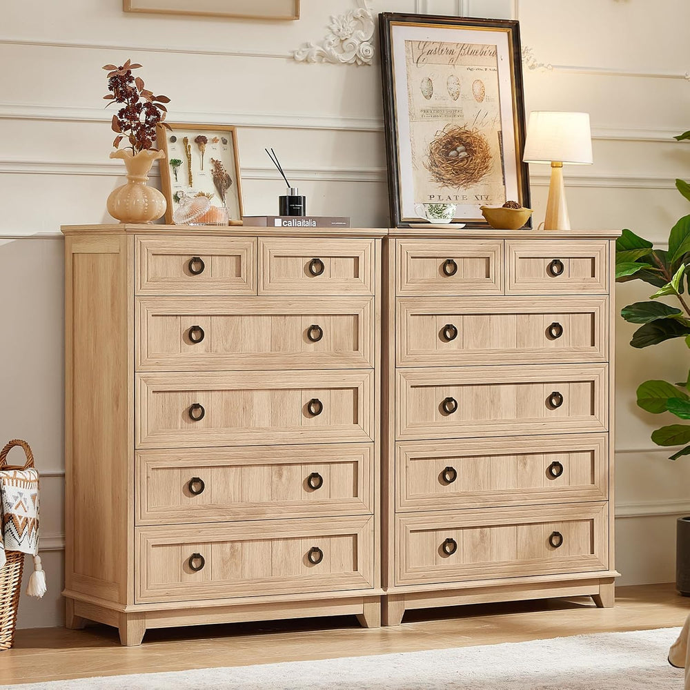 Joaxswe Farmhouse 6 Drawer Dresser for Bedroom, 41" Tall Chest of Drawers