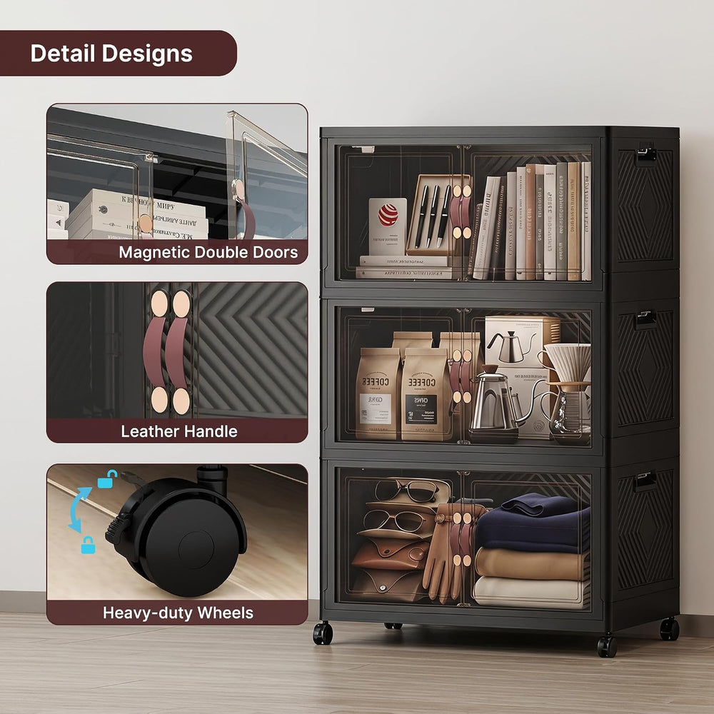 UAMFURI Stackable Storage Bins with Lids, 330QT Lockable Storage Cabinet