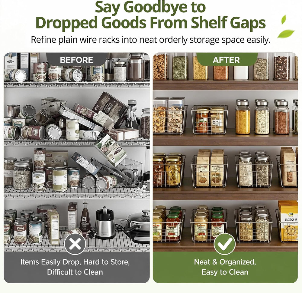Wire Shelf Covers, Bamboo Wire Rack Covers (4PCS, 40" W x 16" D) Wa...