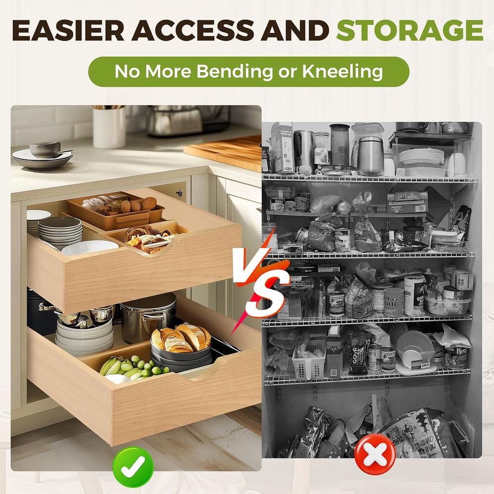 Pull Out Drawers for Cabinet Wood 21.5" Wx23 D Slide Out Organizer