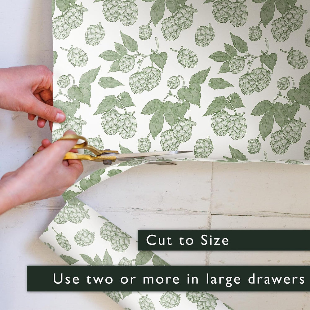 The Master Herbalist UNSCENTED & Wipe Clean Drawer Liners with a Green Ho...
