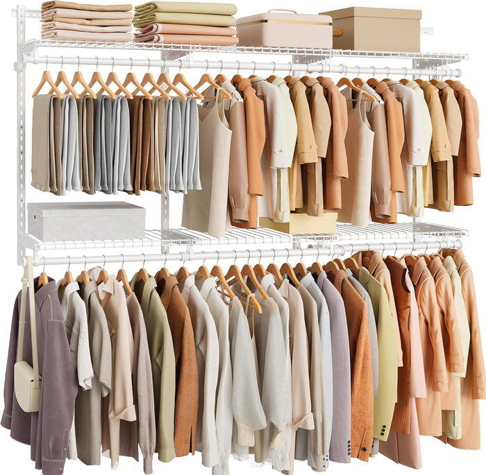 SONGMICS HOME Closet System, Closet Insert Organizer, 4-8 ft Closet Shelves