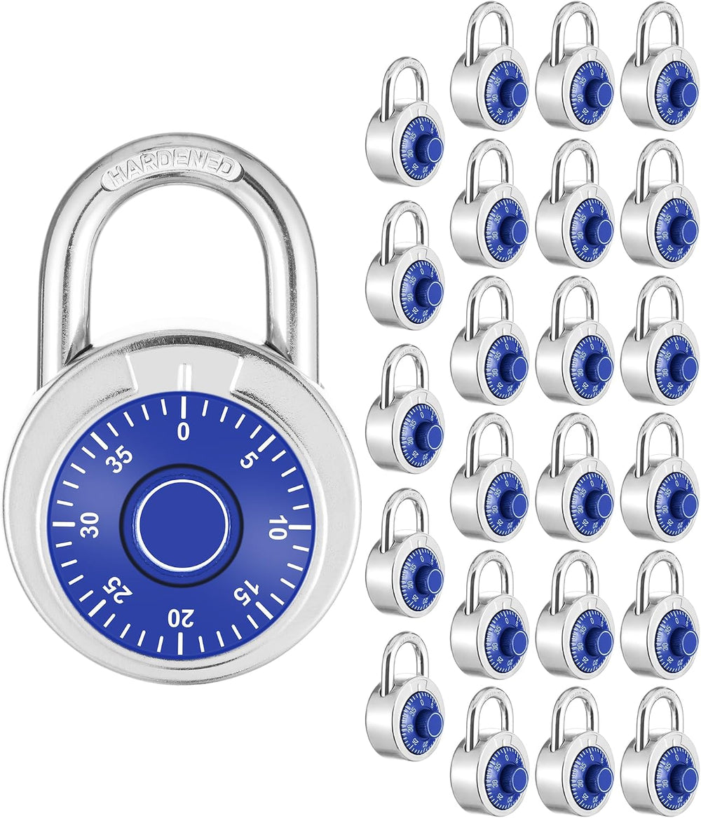 Combination Padlock 24 Pack, 50 mm (2") Blue Dial