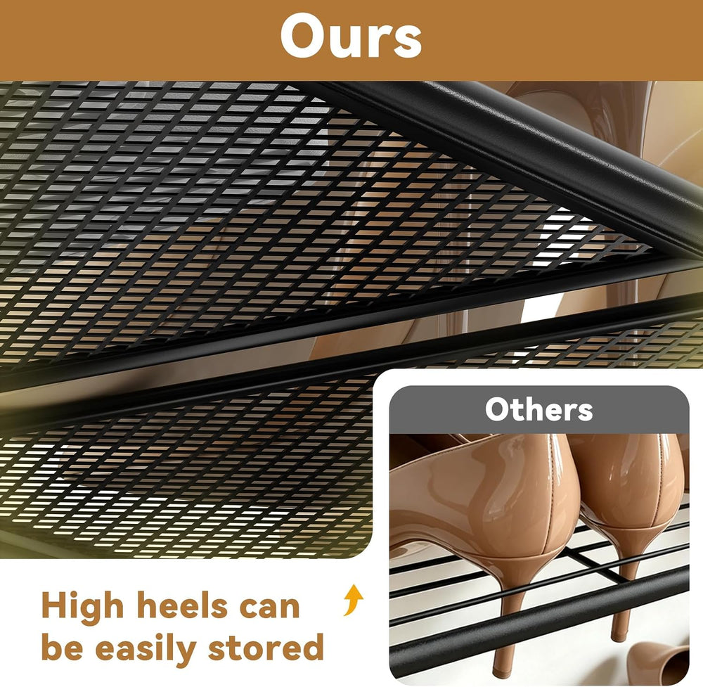 Shoe Rack 5 Tier 27" Heavy Duty Metal Mesh Closet Shoe Organizer, Black