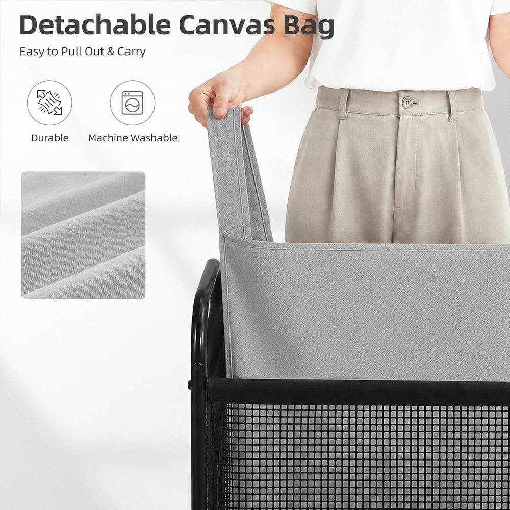 STORAGE MANIAC Rolling Laundry Hamper with Wheels 1-Section Laundry Sorter Ro...