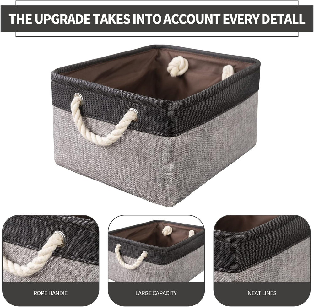 SAMORADREA 8 Pack Storage Basket Bins & Decorative Baskets Fabric Storage...