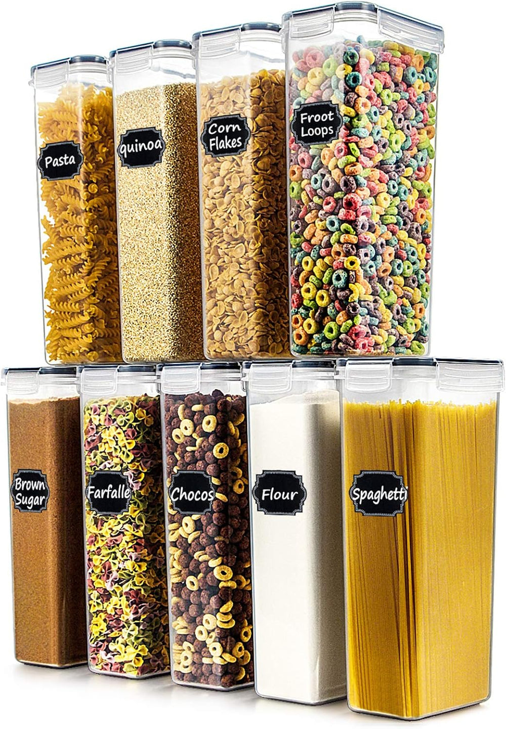 Wildone 2.8L Pasta Containers for Pantry Organization and Storage, 9PCS