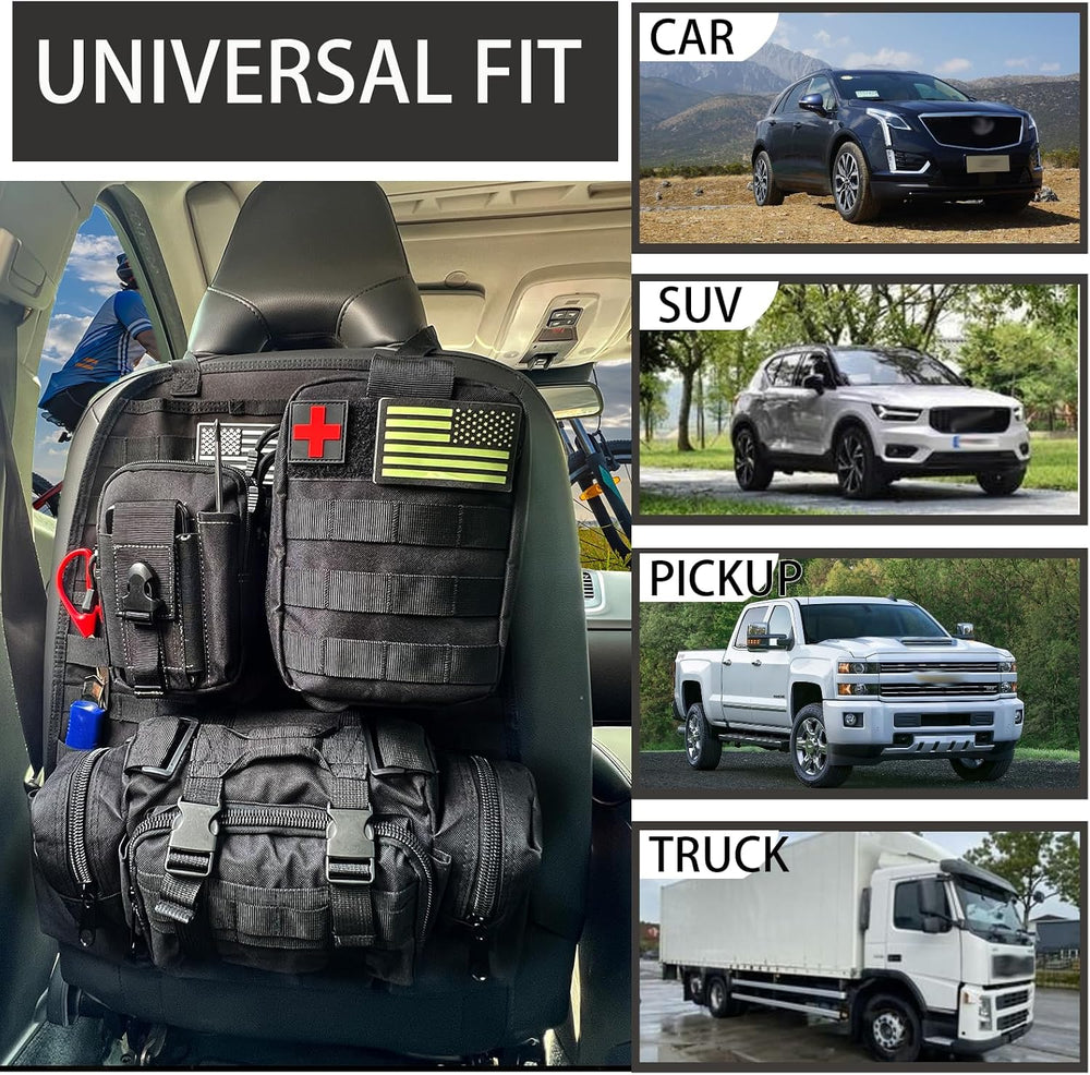 Car Seat Back Organizer Fit Most Cars SUV Trucks (Black-3)