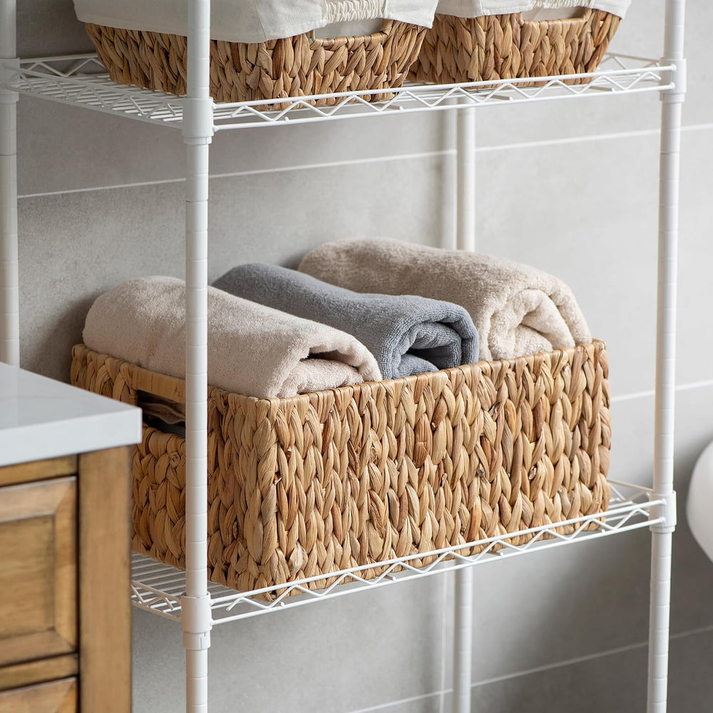 Jumbo Wicker Basket for Orgainzing, Extra Large Rectangular Water Hyacinth St...