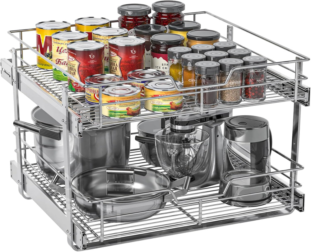 Pull Out Cabinet Organizer,24¼'' Slide Out Kitchen Organizers and Sto...