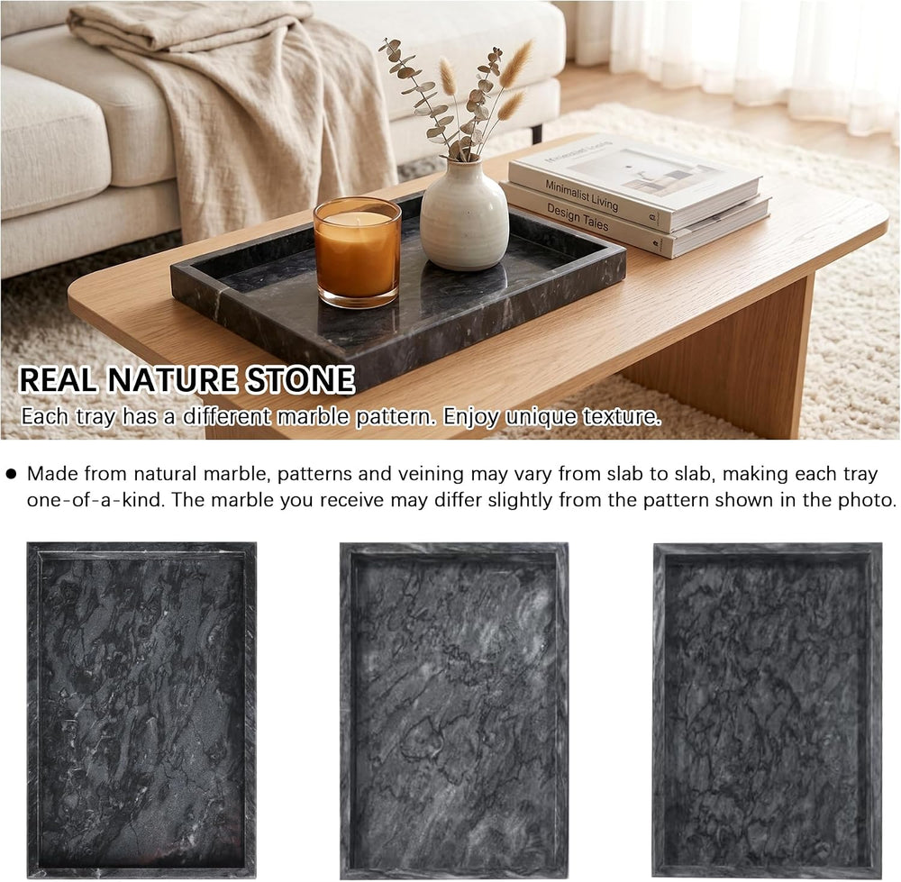 Natural Marble Tray for Bathroom, Vanity, Kitchen and Desktop,Luxury Stone De...