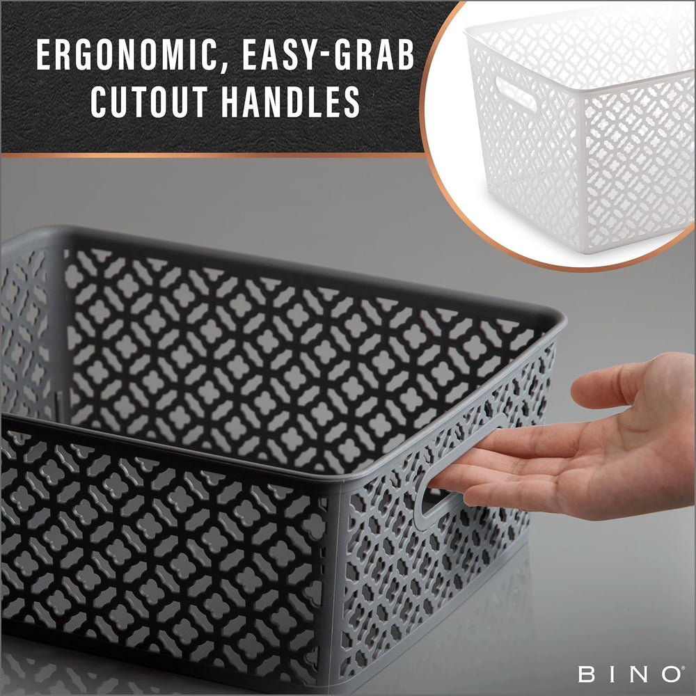 BINO l Plastic Storage Baskets, Medium - Grey | THE BLOSSOM COLLECTION l Mult...