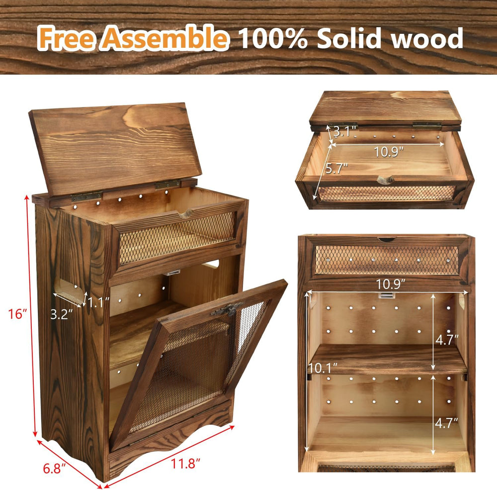 Ikee Design Free Assemble Wood Countertop Potato and Onion Storage Cabinet